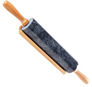 COLLBATH Mattarello Marmo Con Manico Legno Utensile Da Cucina Per Impasto Facile Da Usare e Pratico Per La Casa Per Dolci e Pasta