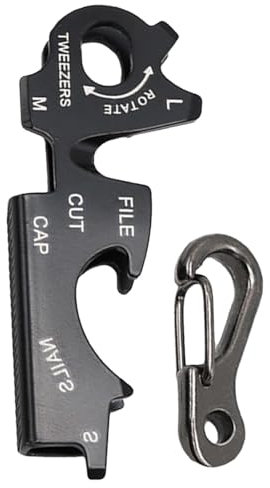 Small Multifunction Tool - Stainless Steel Key Fob Tool Compact Screwdriver Keychain Portable Keychain Gadget Keychain for Travel and Outdoor Accessories