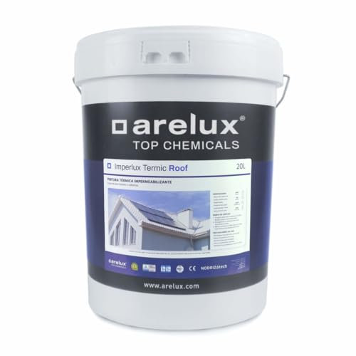 Pintura Imperlux Termic Roof | Pintura aislante térmica impermeabilizante para tejados 20 Litros | Pintura impermeabilizante aislante térmica | Pintura blanca antihumedad y antimoho para tejados