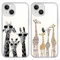 Coalbooliy 2 Stück HandyHülle für Apple iPhone 13/iPhone 14 Hülle 6,1, Transparent Hülle mit Aesthetic Giraffe Muster Klar Silikon Case Weich TPU Stoßfeste Schutzhülle für Mädchen Cover, 07