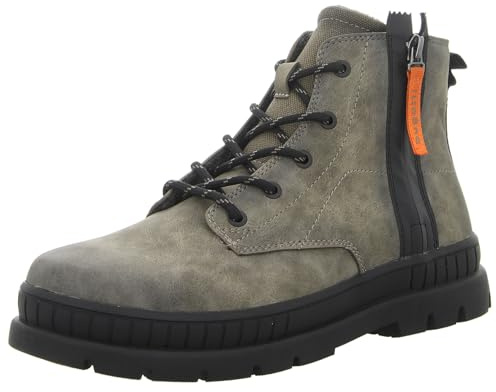 bugatti Herren Schnürboots Pallario Comfort Grau mit Schnürung und Zierzipper. grau Gr. 42