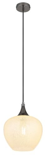 GLOBO LIGHTING Pendelleuchte Hängeleuchte Wohnzimmerlampe Glas opal gemustert 1 flammig H 120cm
