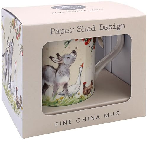 The Leonardo Collection Paper Shed Design Donkey Goose & Hen Mug for Home & Kitchen | Stylish Ceramic Mugs for Tea & Coffee | Lovely Cup Set for Mens Gifts & Birthday Gifts for Women