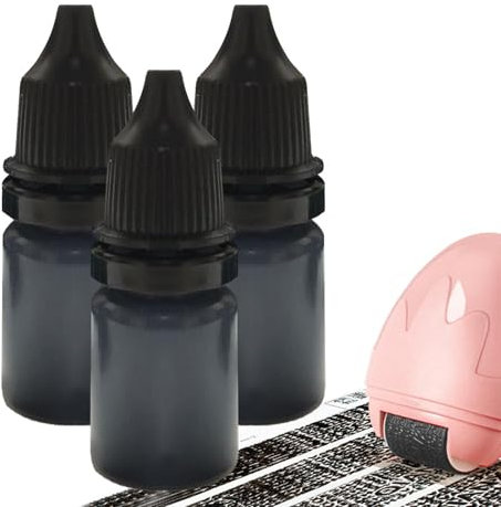 10ml*3 Stück Stempelfarbe Zum Nachfüllen Für Stempelkissen, Schwarze Stempeltinte,Nachfülltinte Für Stempel, Schnell Trocknende Stempelersatztinte,benutzerfreundliche Stempeltinte