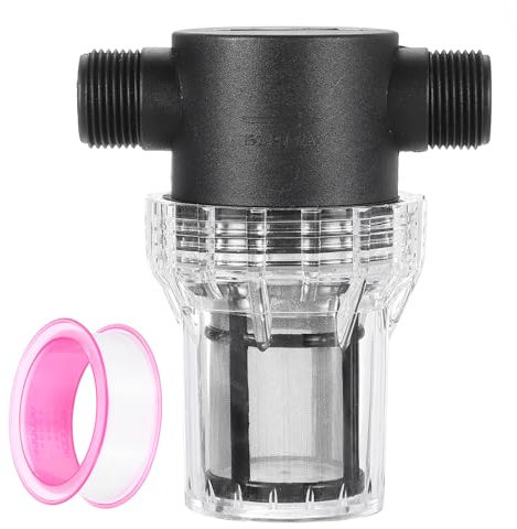 sourcing map Pressure Washer Filter 3/4 NPT Female Thread, Inline Mesh Strainer Attachment, Outlet for Pipe Strainer, Stainless Steel Screen with Sealant Tape (Size:80 Mesh)