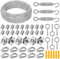 DazzBoom Drahtseil Set,50M 2mm stahlseil,304 Edelstahl Drahtseil Spanndraht,stahlseil mit ösen,für String Light Suspension,Zaun,Wäscheleine,Gardinenseil,Kletterpflanzen,Deck-Kabel-Reling