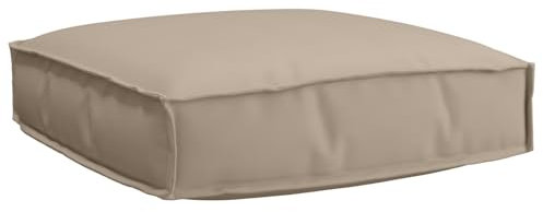 vidaXL Palettkissen für geeigneten Sitz Taupe 60 x 60 x 12 cm, Garten- und Terrassenkissen, modernes Outdoor-Kissen, wasserfest, perfekt für Möbel am Deck.