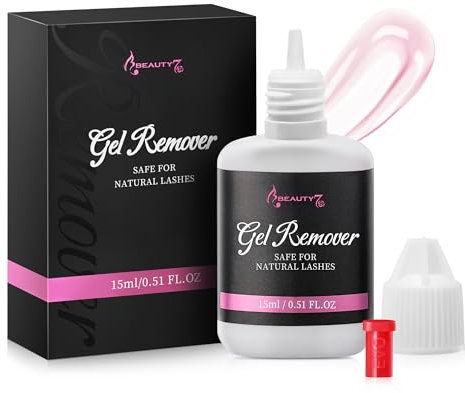 Beauty7 Wimpernentferner für extensions wimpernextension entferner Gel wimpernextension remover wimpern lösemittel lash glue entferner Professionelles Gel entferner kunstwimpern 15ml Rosa