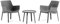 Salon de Jardin, 2 fauteuils avec Table Basse pour extérieur en polypropylène renforcé, ensamble de bistrot, fauteuils pour Porche Piscine Balcon - Betty (Salon 3 pièce Gris foncé)