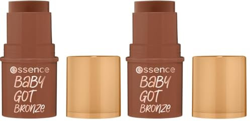 essence baby got bronze bronzing stick, Konturstift, Nr. 40, Braun, natürlich, strahlend frisch, vegan, ohne Konservierungsstoffe, ohne Parabene, ohne Mikroplastikpartikel, 2er Pack (5.5g)