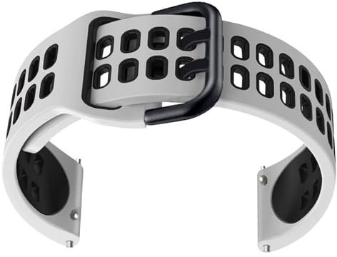 YOLIONU Correa de silicona para reloj TicWatch Pro 3 Ultra/LTE/2021 GPS S2 E2 GTX, correas de repuesto, pulsera de 20mm y 22mm(White Black,For TicWatch E)