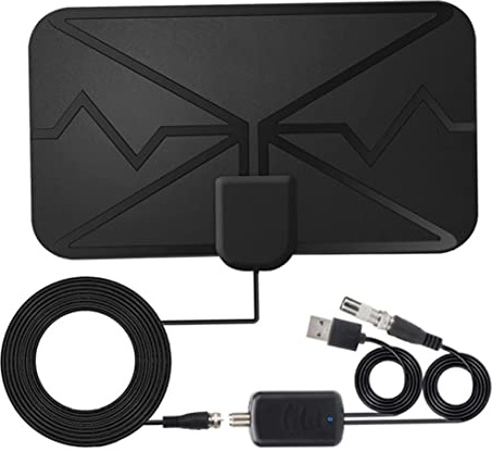 TV Digital Antenna Indoor Amplified HDTV Aerial DVB-T Freeview Booster Antenna for Local Channels Reception Home Television Black