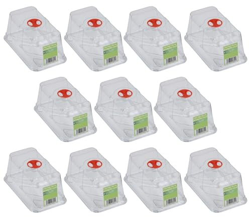 W-Direct Mini High Dome Propagator Lid (10 Pack | Lid ONLY) – Clear Seed Tray Humidity Dome with Adjustable Vent, Plant Germination Cover for Seed Starting & Cuttings
