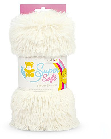 kullaloo Supersoft Zottel Plüsch Shaggy, spielzeugtauglich, 20mm Florlänge (wollweiß)