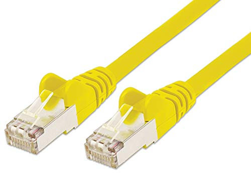 PremiumCord Patch Cable Cat 6a S/FTP, 10Gbit/s, Cable Ethernet, LAN, Conectores RJ45, Flexible y Robusto, AWG 26/7, Conductores 100% CU, Amarillo, 0,5 m