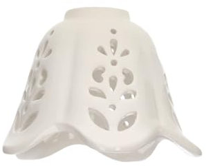Keyhomestore-Ricambio paralume piatto in ceramica traforata a cinque punte per lampadario a sospensione classico rustico country - 13 cm 100% Made in Italy nostra produzione