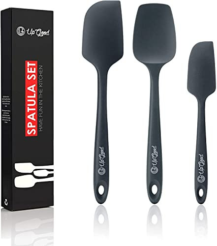 UpGood Juego de espátulas de silicona de 600 °F, antiadherentes, resistentes al calor, pequeñas y grandes, utensilios de cocina flexibles sin BPA, utensilios de cocina de grado profesional, utensilios
