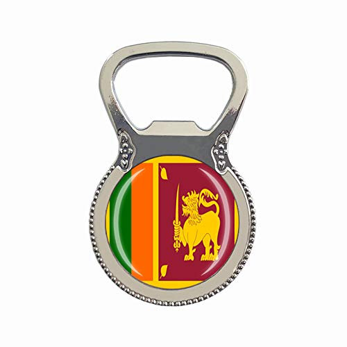 Kühlschrankmagnet mit Sri Lanka-Flagge, Bierflaschenöffner, Kühlschrankmagnet, Metall, Glas, Kristall, Reisesouvenir, Geschenk, Heimdekoration