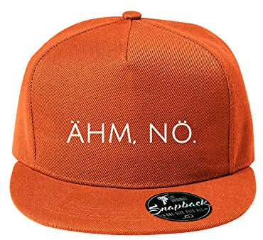 OwnDesigner Ähm nö Baseball Cap - Unisex Mütze, Cap für Herren und Damen, einfarbige Basecap, Snapback (Cap 464 Orange)