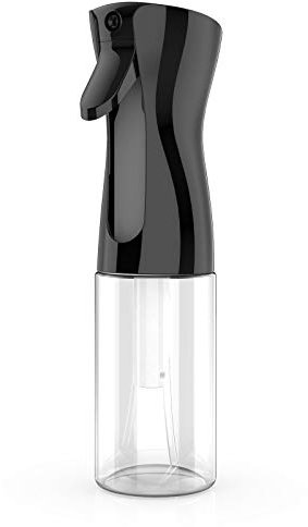 GeeRic pulverizador agua peluqueria,200ml Frascos de spray Botella de spray para el cabello Fina Niebla Pulverizador Continuo Pulverizador para peinado, plantas, mascotas limpieza negro transparente
