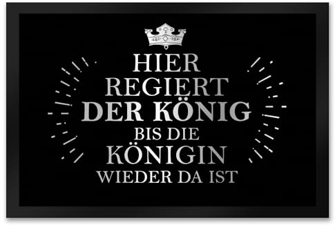 trendaffe Hier regiert der König Fußmatte XXL mit Krone Motiv