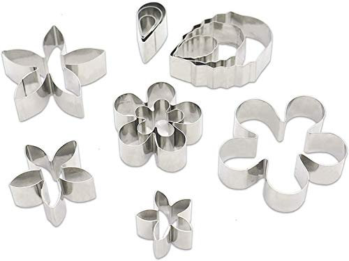 DUBENS 12er Set Blume Blatt geformt Cookie Keks Cutter kleine Rose Blütenblatt Gebäck Donut Cutter Set Calyx Cookie Cutter Magnolia Blatt Backen Metall Ring Formen
