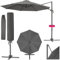 TecTake® Sombrilla Parasol, Protección UV, Inclinación Ajustable, Parasol Jardin, Sombrilla Terraza Exterior, Patio, Funda Protectora, Ventilación Superior, Parasol Terraza Exterior - 3m Gris