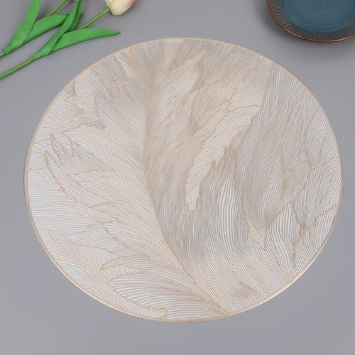 Set di 6 Tovagliette Foglia Scavate, Tovagliette Sottopiatto Tappetini da Tavola Resistenti al Calore per Tavolo da Cucina, Matrimoni, anniversari, Natalizie (Oro B1)
