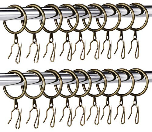 120 Anillos de Cortinas de Metal Anillos para Colgar Cortinas y Ganchos de Metal para Cortinas de Ducha Puerta Ventana, 30 mm de Diámetro Interno (Bronce Frotado con Aceite)