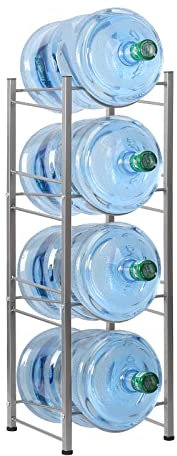 HAITRAL Soporte para jarra de agua, 4 niveles, resistente, para botellas de agua, color plateado