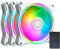 MASTERFAN MF120 Halo 3 in 1 White Edition Case Fan ADDRESSABLE Gen2 RGB Lighting Quiet Chassis Fan Suitable for Computer Cases and Cold Row Radiators