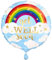 Unique 53753 Folienballon Gute Besserung Ballon, 45 cm, Regenbogen-Design, Mehrfarbig