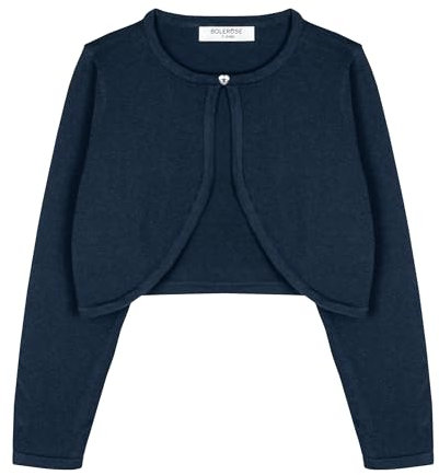Bolerose Ragazze Manica Lunga Bolero Bambini Caridgan (Blu Mezzanotte, 5-6 Anni)