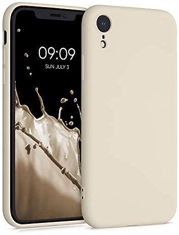 kwmobile Hülle kompatibel mit Apple iPhone XR Hülle - gummierte TPU Silikon Handyhülle - Schutzhülle für kabelloses Laden - Case in Moon Glow