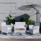 bigzzia Salon de Jardin Meubles de Jardin en Résine Tressée 4 Personnes avec 2 Fauteuils, 1 Canapé 2 Places et 1 Table (Gris)