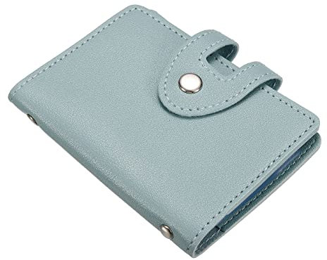 PATIKIL Porte-Cartes Crédit, 1 Paquet Slim Portefeuille Cuir Porte-Monnaie Affaires Cartes Gammement Organisateur Protecteur avec 30 Emplacements Cartes, Clair Vert