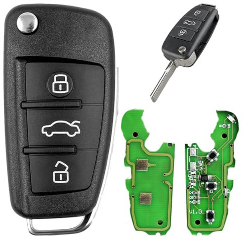 Audi 3 Button Key Fob - Q3, Q7, A3 (2009-2010), A4, TT, A2, A1 - ID48Chip, HU66 Blade