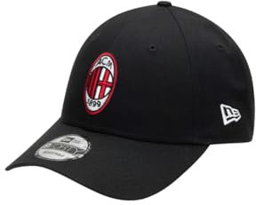 A.C. Milan Boy's New Era Cap with a Visor, Schwarz, 6-12 ans