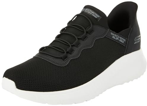 Skechers Bobs Squad Chaos Daily Hype, Zapatillas de Deporte Hombre, Ribete Blanco de Punto Negro, 45 EU