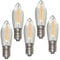 Erzgebirgslicht - AUSWAHL - 5 Stück LED Filament Topkerze 24 V 0,2 W für INNEN, für 10 Brennstellen E10 Riffelkerze Ersatzbirne Glühbirne Glühlämpchen für Lichterketten Pyramide Schwibbogen