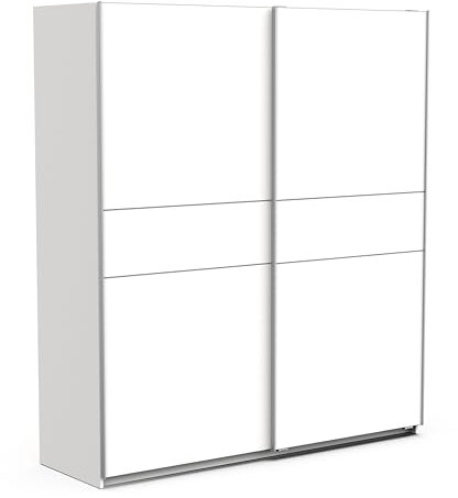 Miroytengo Armario Alto, Estilo Moderno, con 2 Puertas Correderas Grandes en Color Blanco Mate, 203x180 cm
