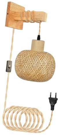 MagiDeal Applique Murale en Bambou, Lampe de Chevet Rustique Suspendue, Applique Murale pour Salle de Bain, vanité, Couloir de Restaurant