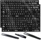 Spanish Keyboard Stickers, Keyboard Letter Stickers, Sticker White Font On Black Background For Computer Laptop Notebook Desktop, Matte Keyboard Alphabet Stickers (Spanish Layout, Glossy)
