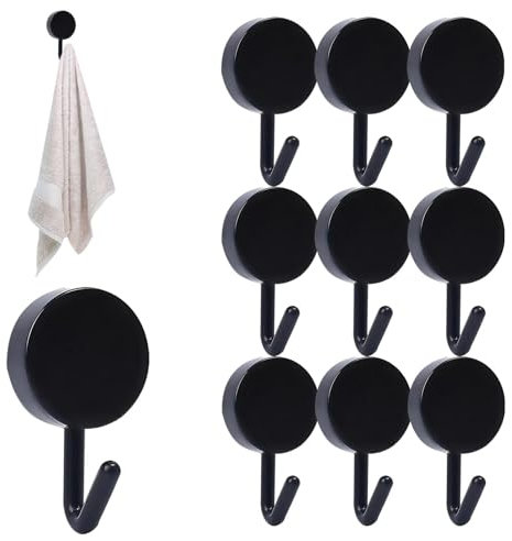 10PCS Self Adhesive Hooks, Heavy Duty Stick on Wall Adhesive Hangers Towel Hooks, Wall Hanging Adhesive Hooks for Kitchen Bathroom Bedroom Door Towel Coat Key Hooks