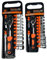 1/2''+3/8'', Heavy-Duty Drive Deep Impact Socket Set (8mm-24mm Metric), 13pc Complete Kit with Long Reach, Quick Release Ratchet Wrench & Extension Bar