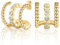 CERSLIMO Goldene Ohrringe Damen Gold Stecker 12mm Silber 925 Vergoldet Kreolen Dicke Zirkonia Bead Perlen Chunky Klobig