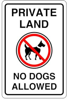 Voie privée interdite aux chiens - Aluminium Dibond de 3 mm haute visibilité et durabilité pour une utilisation en intérieur/extérieur (600 mm x 400 mm) assurant la sécurité à une distance de