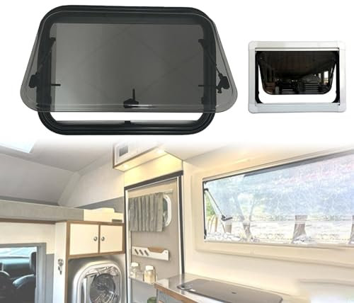 FANYING Fenêtre coulissante Double Couche en Verre Acrylique pour Caravane de Camping-Car avec auvent et moustiquaire,700 * 500mm