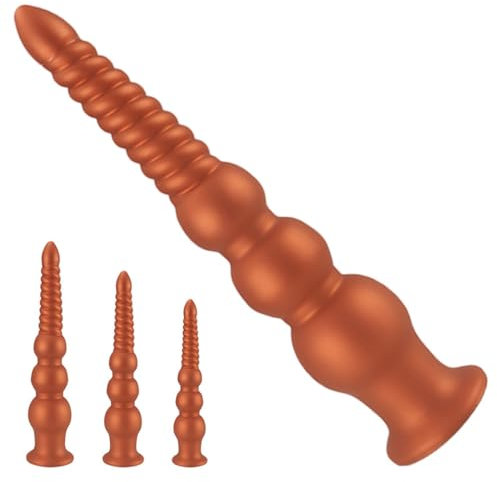 GeRRiT Super Langer Analplug S/M/L Silikon Buttplug mit Saugnapf Groß Anal Dildo Anus Dilatator Prostata Massager Masturbation Penis Butt Plug Sex Spielzeug für Männer Frauen(M)