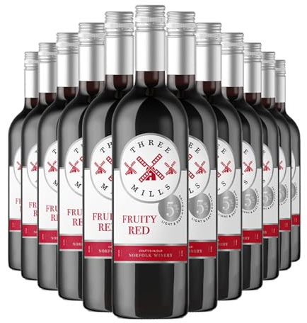 Three Mills Fruity Red Wine 12 x 75cl 5% ABV British Red Wine England